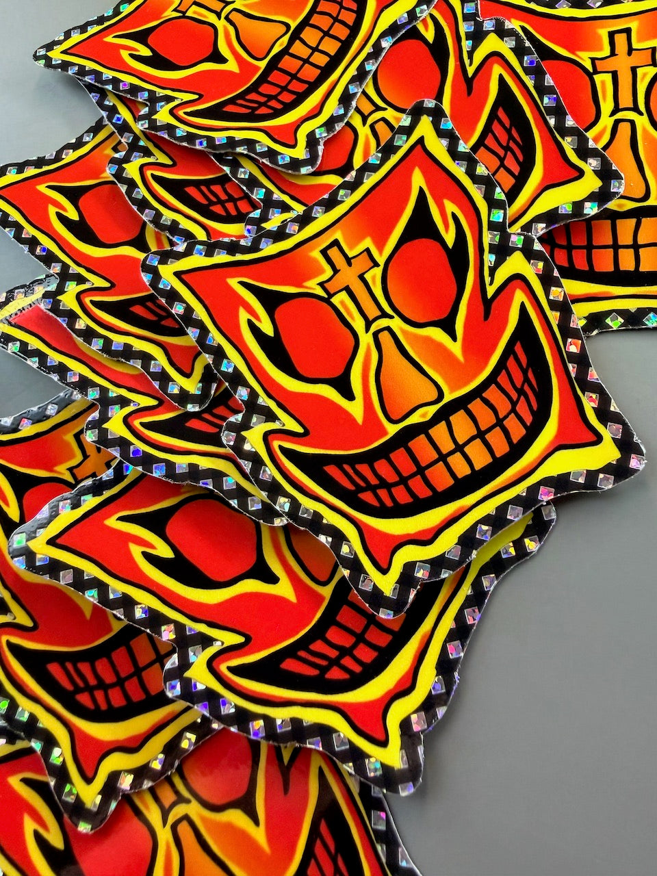Old Ghosts 2026 Reimagined Glittery Die Cut GRIGLEY Mask 1 Pro Model Skate Stickers