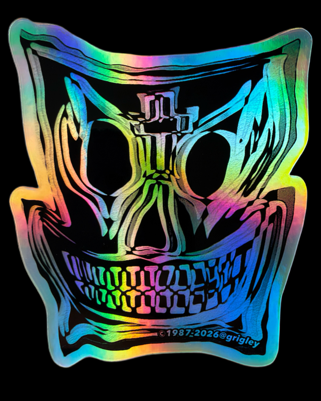 Old Ghosts 2026 Reimagined Holographic GRIGLEY Mask 1 Pro Skate Decals