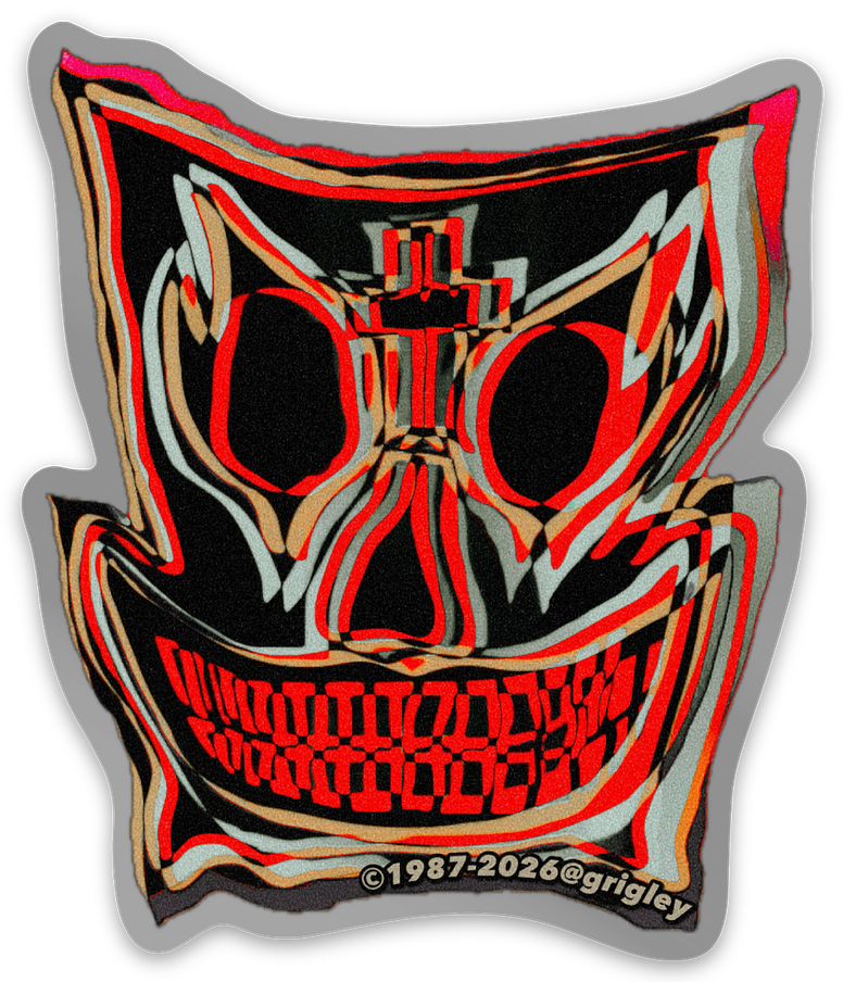Old Ghosts 2026 Reimagined Red/Silver GRIGLEY Mask 1 Pro Skate Decals