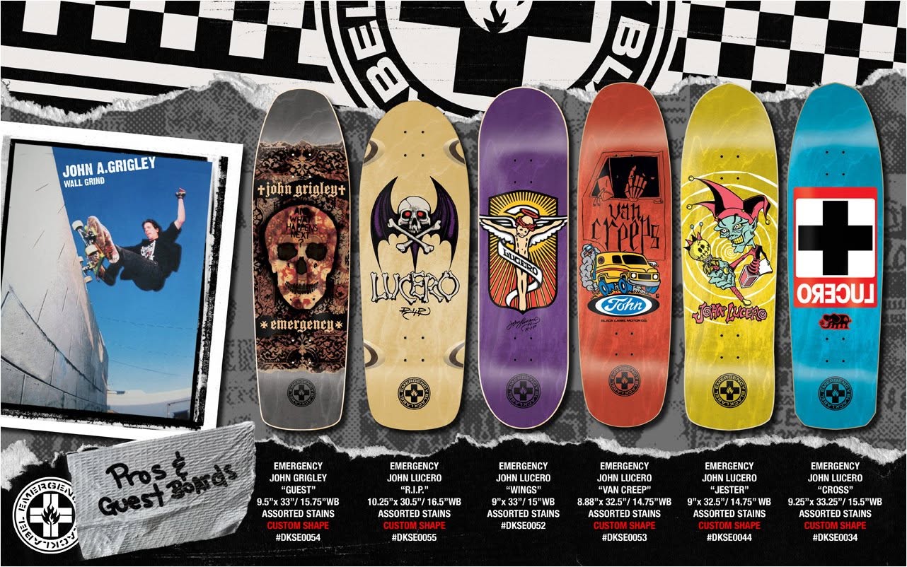 NOS BLACK LABEL 2010 Emergency John A. Grigley What Happens Next Skull Skate Deck