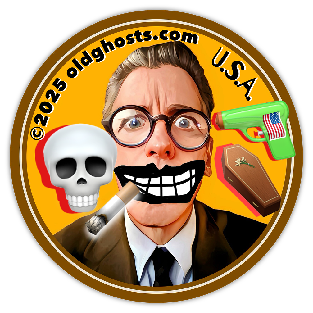 Old Ghosts Designs Grigley USA Death Selfie Suicide Round Beer Coasters 2025