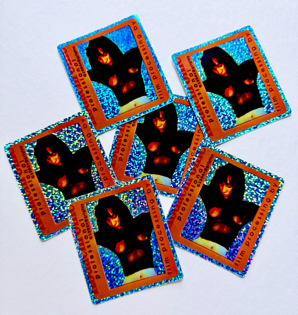 Set of trading cards with a character on a white background