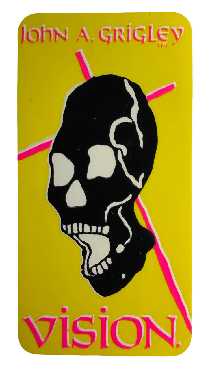 VINTAGE Vision Skates Grigley Guardian 2 Pro Model Skateboard Stickers Circa 1988