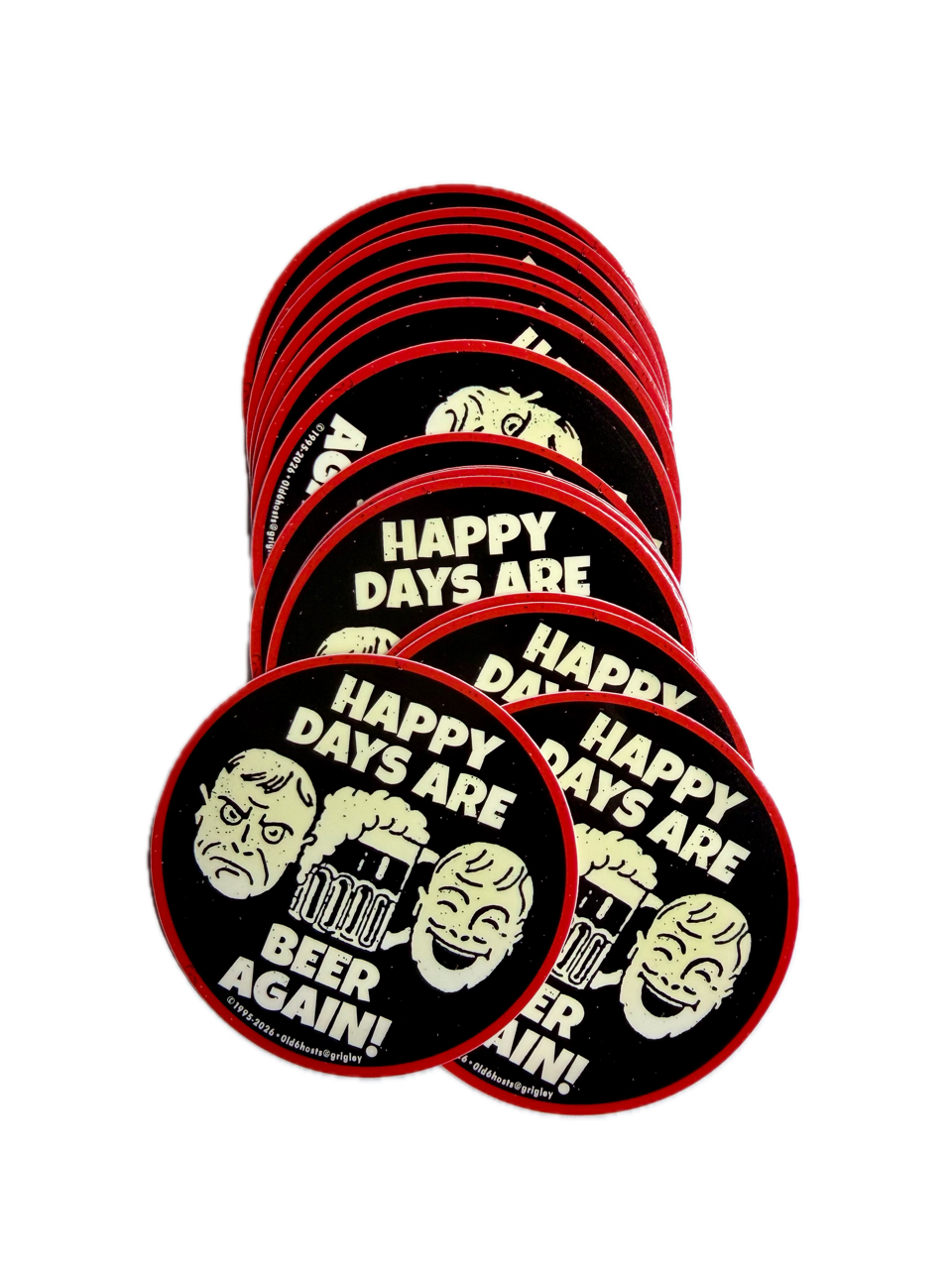OGD Happy Days Are Beer Again Stickers 1995-2026