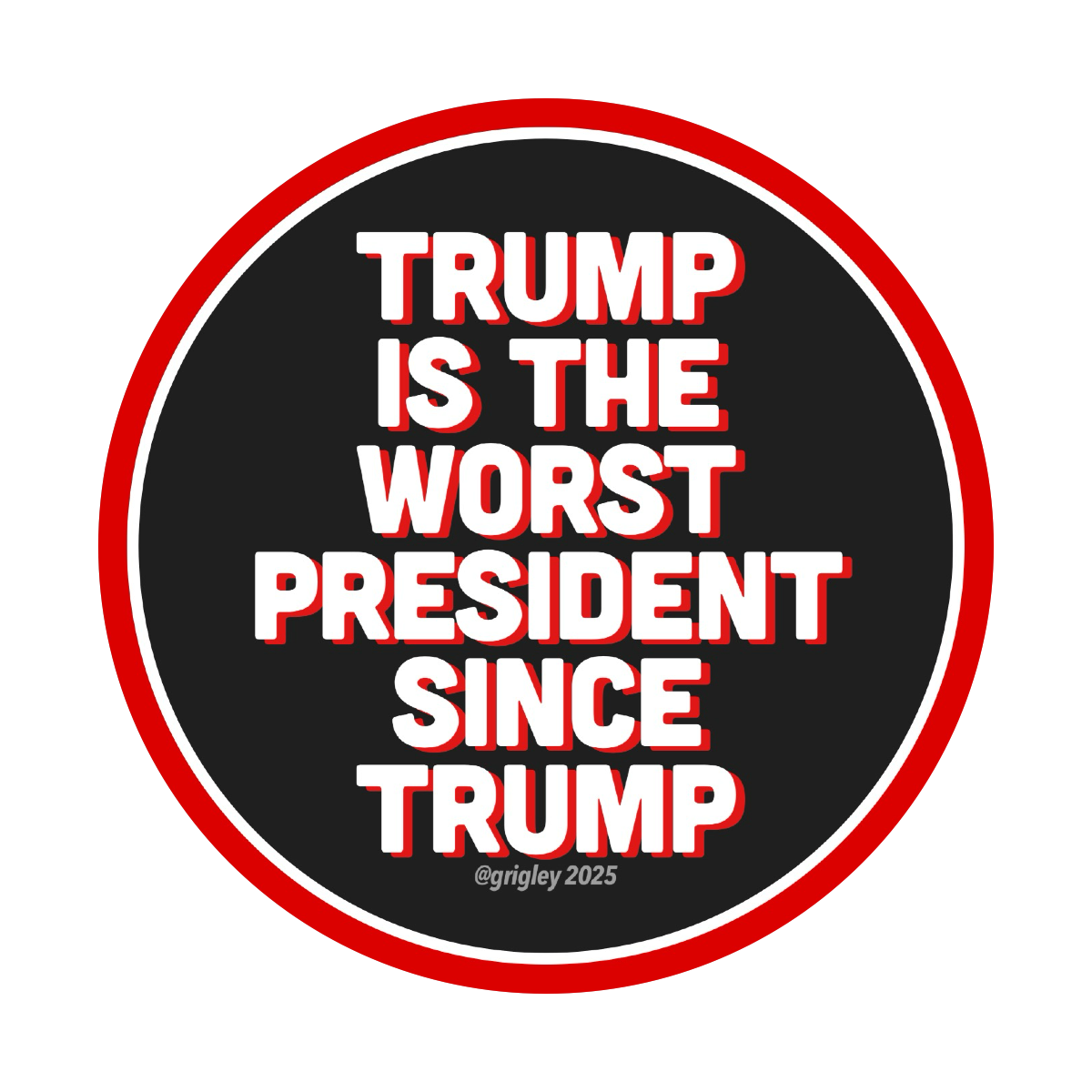 OGD Meme Theft Ring, Inc• The WORST 3" Round BLACK Stickers 2025