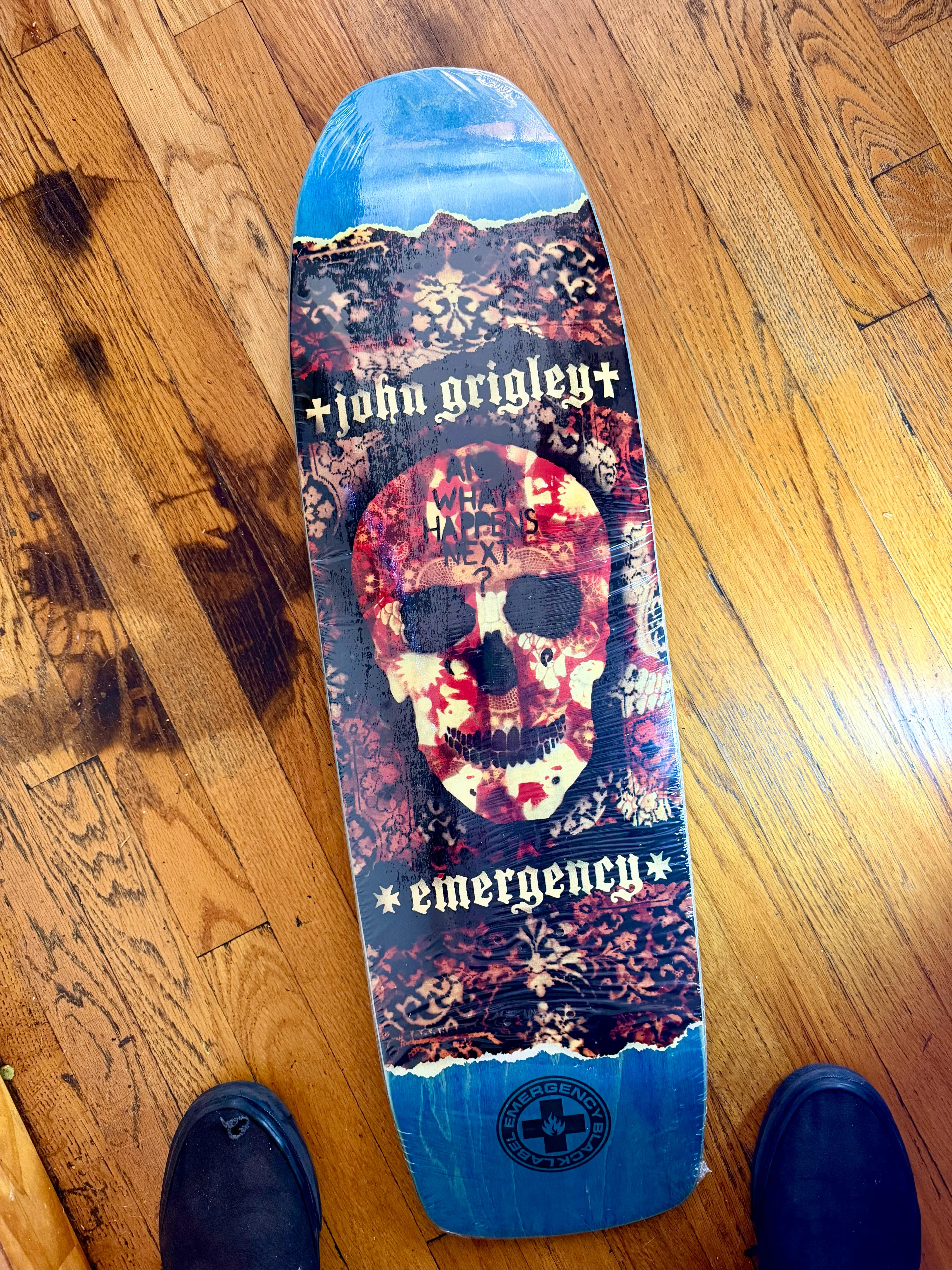 NOS BLACK LABEL 2010 Emergency John A. Grigley What Happens Next Skull Skate Deck