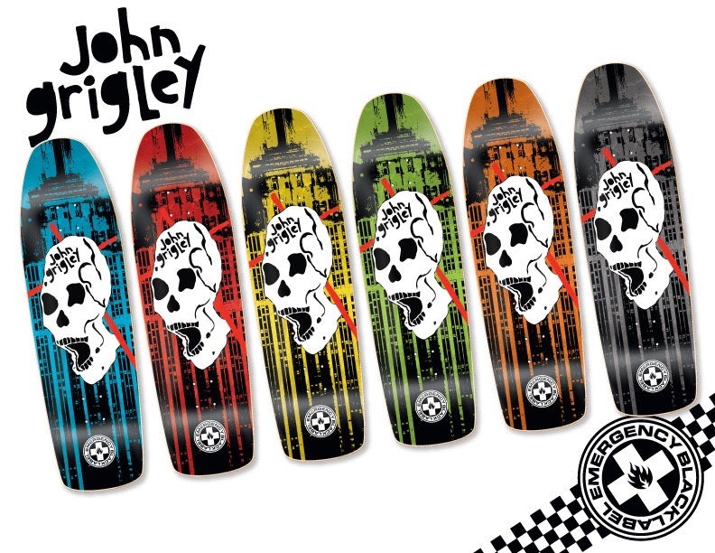 NOS BLACK LABEL 2012 Emergency John A. Grigley Empire State Guardian Skull Skate Deck