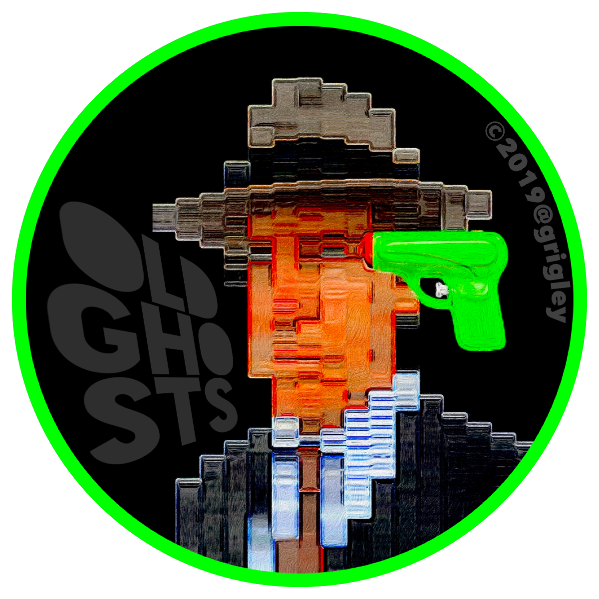 OGD JAG Green Gun Round Stickers 2019