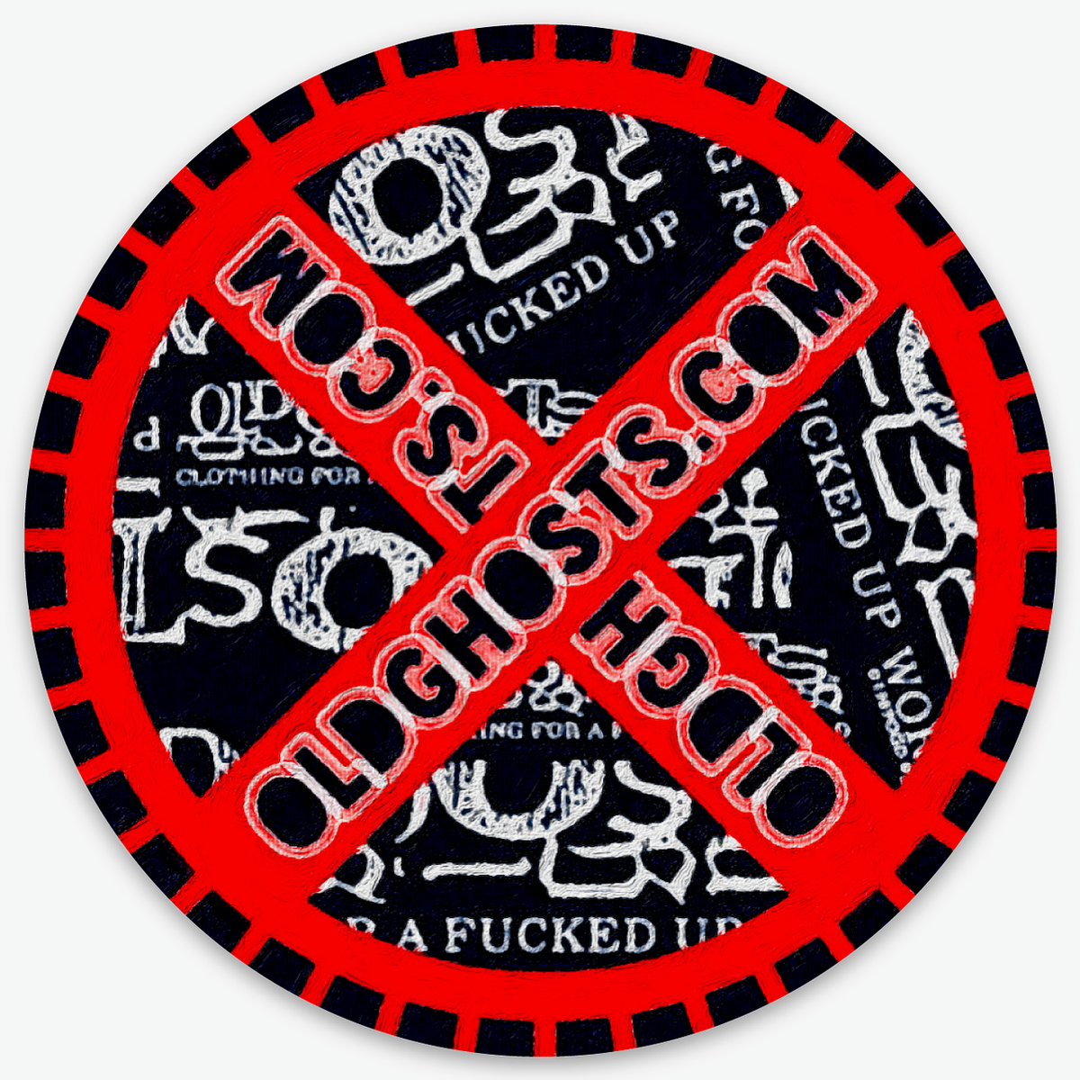Old Ghosts Designs "Shameless Website Branding & Marketing" Red X Decals 2026