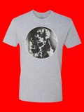 1985 OGS Spray Paint Chain Skull Circle Logo Grey Short Sleeve Tee Shirts
