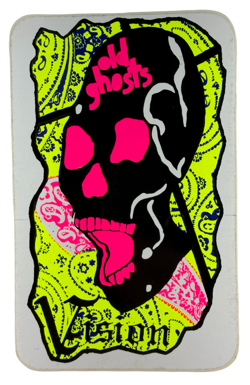 VINTAGE Vision Skates Old Ghosts Series Grigley Guardian Skateboard Stickers 1985