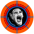 Bat Boy Round Orange Stickers OGD Meme Theft Ring 2025