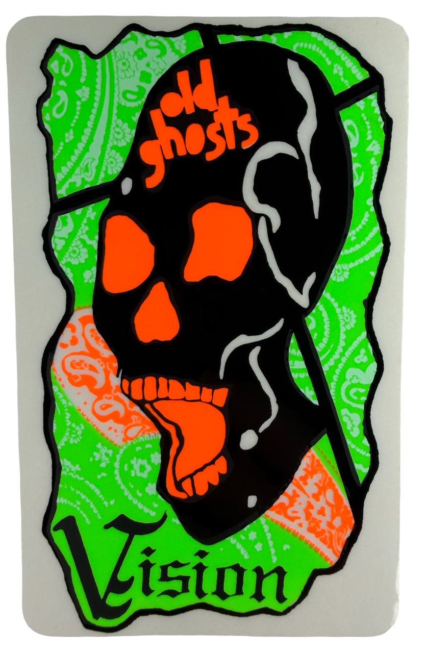 VINTAGE Vision Skates Old Ghosts Series Grigley Guardian Skateboard Stickers 1985