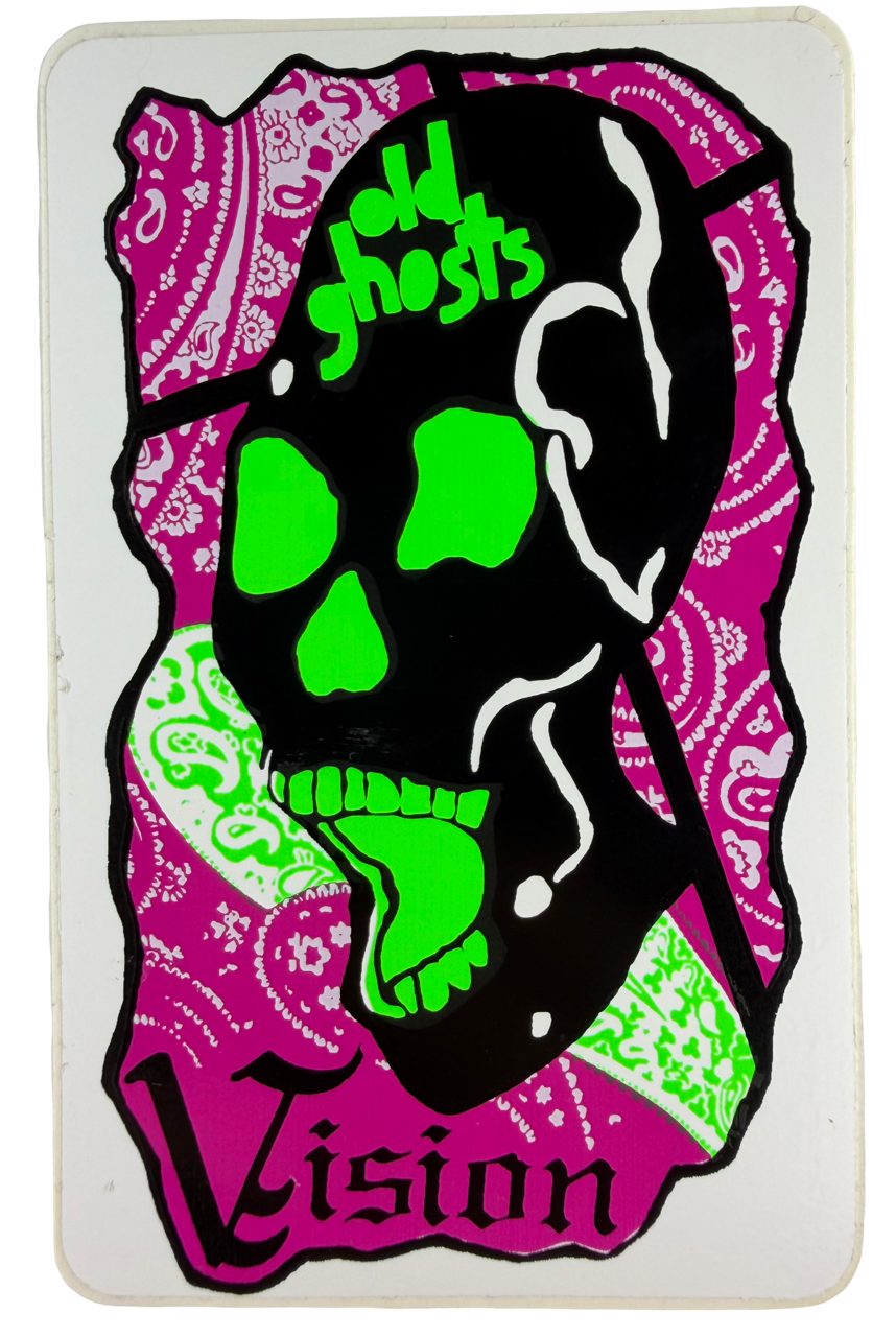VINTAGE Vision Skates Old Ghosts Series Grigley Guardian Skateboard Stickers 1985
