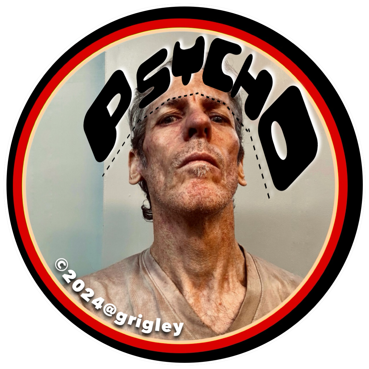 Old Ghosts Designs "Psycho Grigley" 2" Round Killer Decals 2024