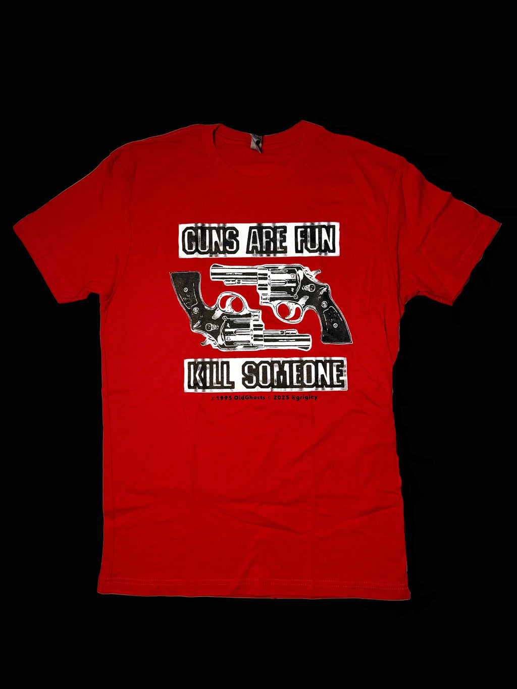 Guns Are Fun Red Short Sleeve Tee Shirts 1995