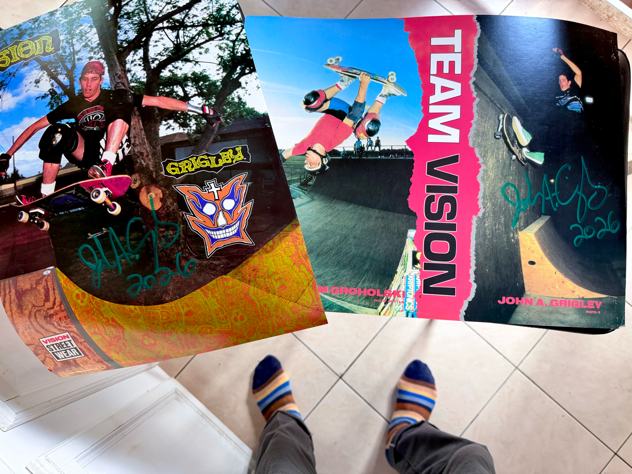 Rare NOS Vintage 1988 Team Vision Skates Groholski and Grigley Blurr Wheels Posters