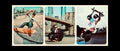 A three-panel collage showing a skateboarder performing tricks in a skatepark, with a man in a suit posing with a skateboard in front of the Brooklyn Bridge, and another skateboarder doing a flip in a bowl. The panels have a vintage, slightly grainy filter.