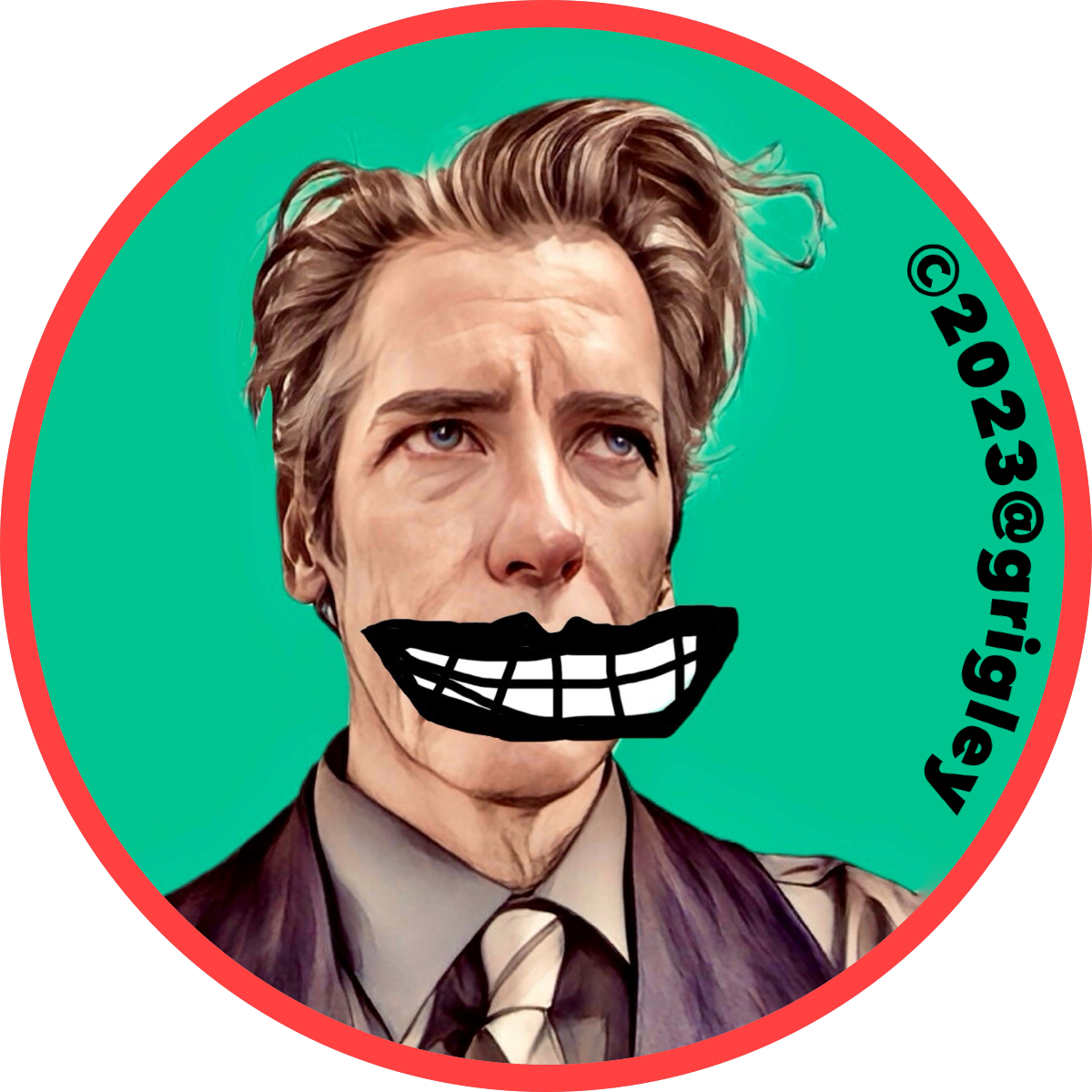 Old Ghosts The SMILE Suited grigley Selfie Suicide Round Stickers 2023