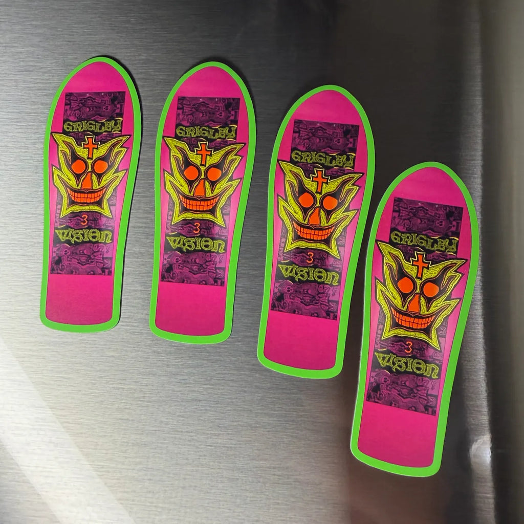 VS Grigley 3 Mask Mini Skate Deck Refrigerator Magnets 2026
