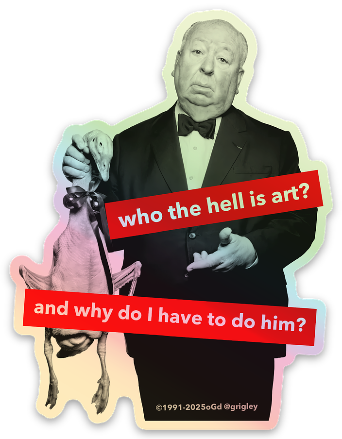 Who The Hell Is Art? Shiny and Fancy Holographic Die Cut Stickers 1991
